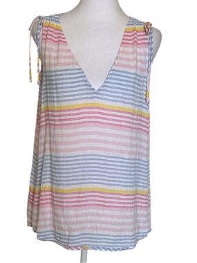 Tommy Bahama Women’s Cinch Tie Shoulder Hi-lo Hem Sleeveless Tank Top Size S/P